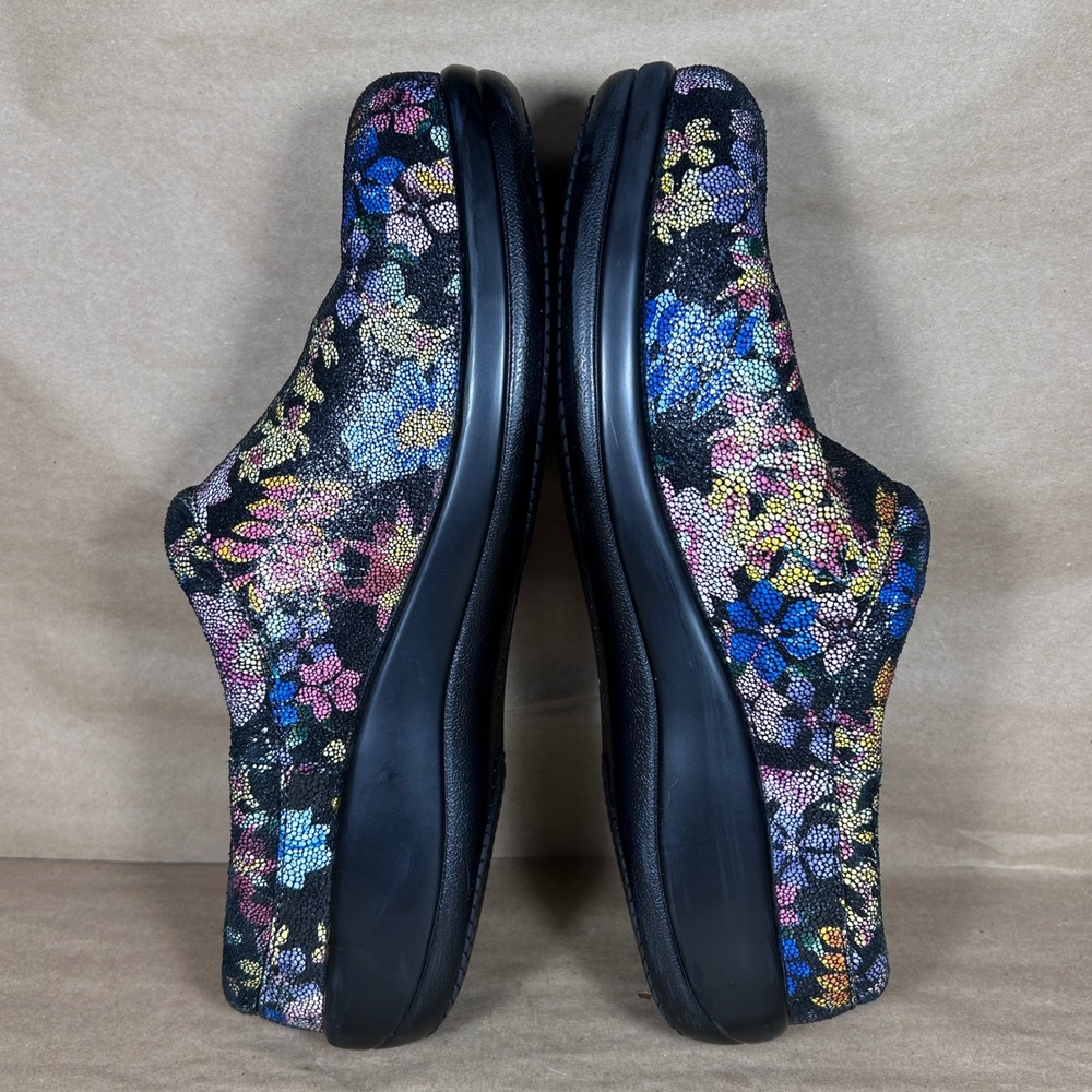 Alegria Kay Bloomies Floral Leather Clogs Mules Multi Color Womens US 10-10 1/2 - Picture 6 of 10